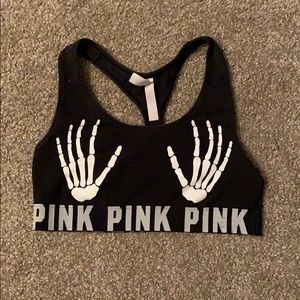 PINK black sports bra